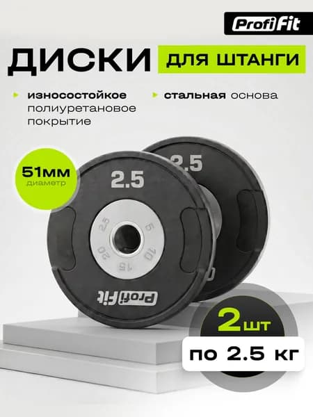 Диск полиуретановый D51 мм PROFI-FIT 2,5 кг- 2 штуки