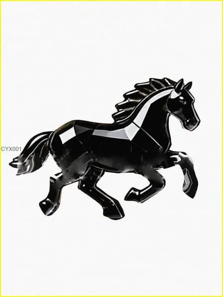 Одна акриловая карта с кристаллами Lucky Horse - чёрная