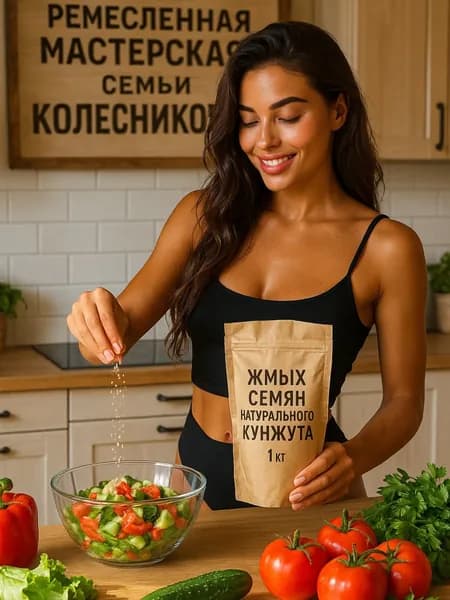 Жмых натурального нешлифованного кунжута после отжима сыродавленного масла - 1 кг