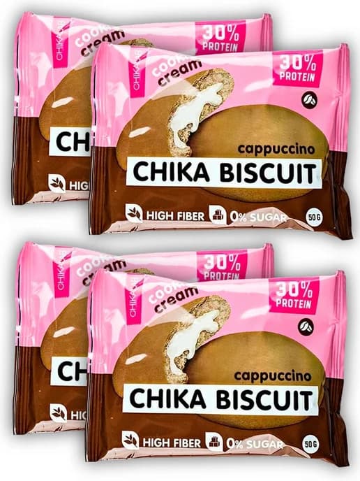 Бисквитное печенье Chika Biscuit 4 х 50 г, Капучино