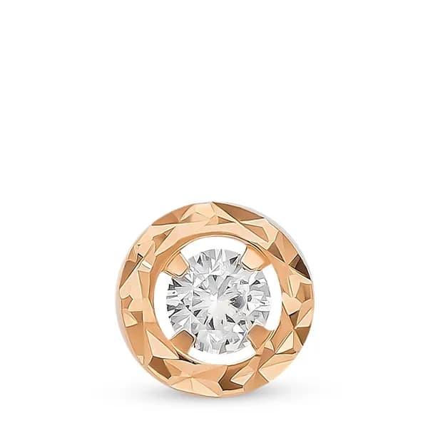 Подвеска на шею с фианитом из красного золота 375 пробы 585GOLD