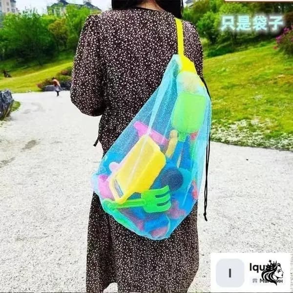 Сетка для пляжных игрушек детская, рюкзак мешок для плавания и бассейна, большая пляжная сумка органайзер