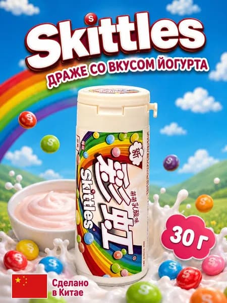 Skittles, Драже со вкусом йогурта, 30 г, Китай