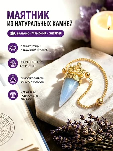 Маятник из натурального Опал для гадания, медитации и балансировки энергии, 1 шт
