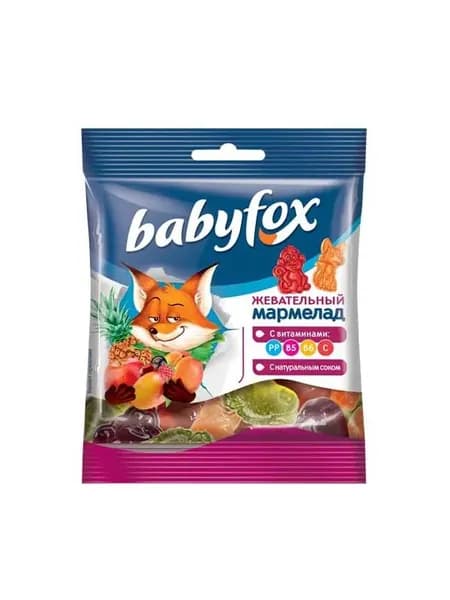 BabyFox Жевательный мармелад с соком ягод и фруктов, 30 гр