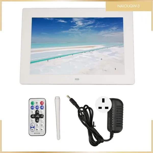 10 Inch Digital Photo Frame, Высококачественный IPS экран, для домашнего использования и подарков Белый британский стандарт