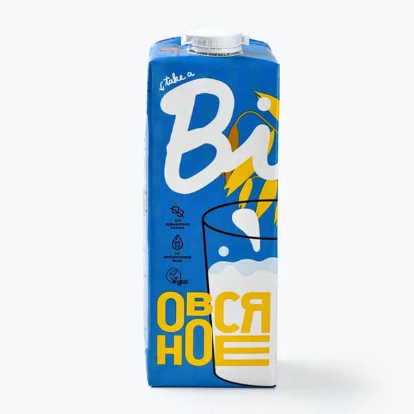 Растительное молоко овсяное Take a Bite, без сахара, безлактозное, 1 л