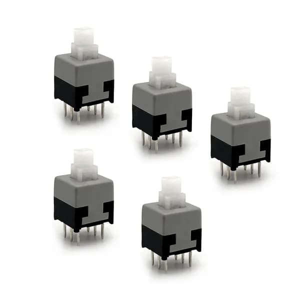 Кнопка PB22E06 6pin 6х6х10мм, с фиксацией, комплект - 5шт