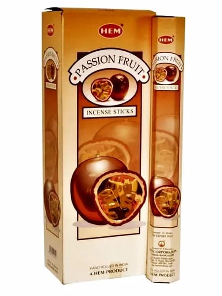 Благовония "Passion Fruit" 1_упаковка_20гр (ароматические индийские палочки ХЕМ для дома / аромапалочки HEM "Маракуйя", 20_шт)