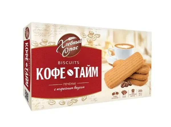 Печенье Кофе-Тайм Coffee Time с кофейным вкусом, 200 гр Хлебный Спас
