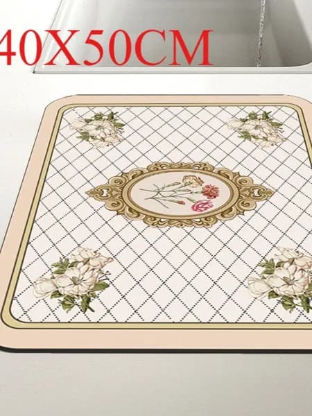 Коврик для сушки посуды 50 см x 40 см 1 шт полиэстер фуксия