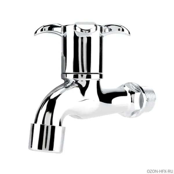 Однорычажный хромированный водопроводный кран из пластиковой арматуры: универсальный монтаж для стиральной машины и раковины, простое подключение