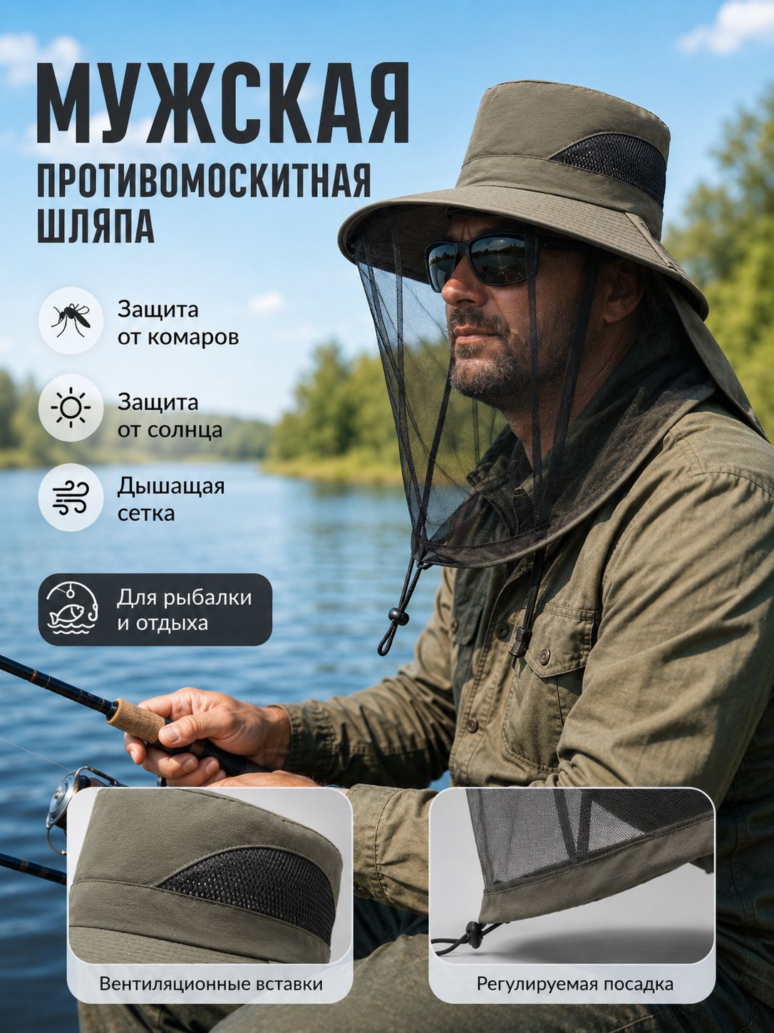 Бейсболка для рыбалки и охоты