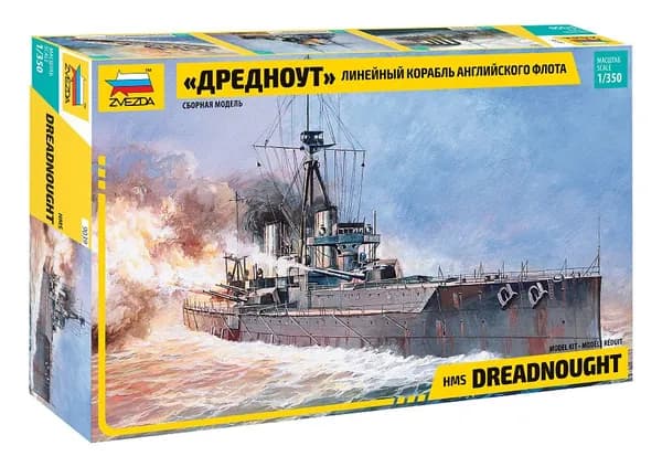 ЗВЕЗДА 9039 ДРЕДНОУТ Линейный корабль английского флота. Сборная модель в масштабе 1/350.