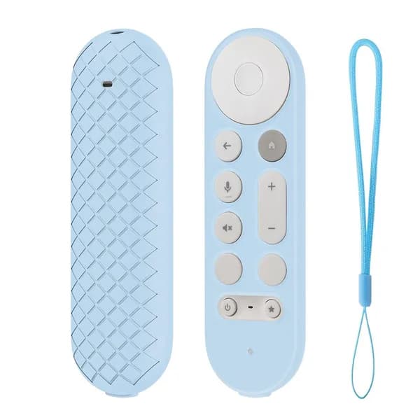 Силиконовый чехол для пульта Google TV Streamer 4K, антискользящий, толщиной 1,2 мм, цвет небесно-голубой
