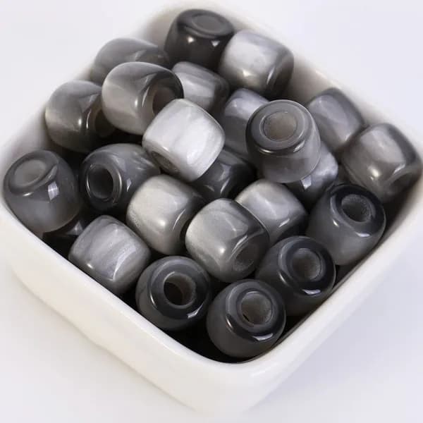 10 шт.12x10mm Цилиндрические бусины из смолы: Набор бусин с большим отверстием для handmade украшений Диафрагма 5,0 мм