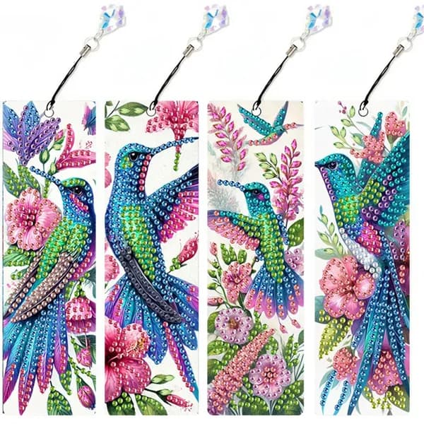 DIY-картинка из кристаллов для закладок в виде птиц, 4 шт.