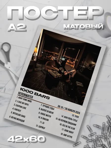 Плакат А2 Heronwater Херонвотер 1000 bars постер / 42*60