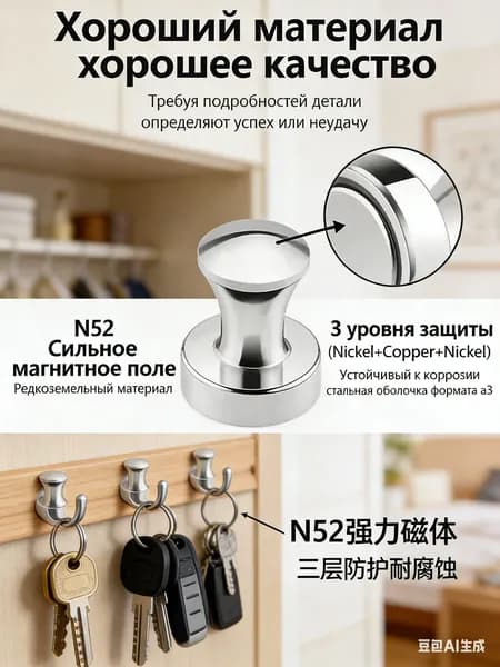 Набор магнитов, 1 штук. Размер 16х12мм