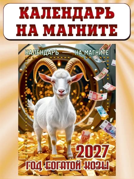 Календарь отрывной на магните 2027, "Год богатой козы"