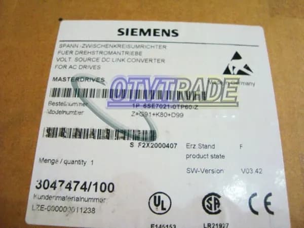 Модуль Siemens 6SE7021-0TP60-Z Z G91+K80+D99