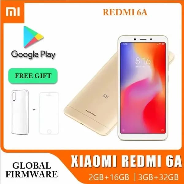 Redmi Смартфон Redmi 6A 2GB 16GB 4G смартфон с подарками чехол и стекло Global 2/16 ГБ, Nano-SIM, золотой