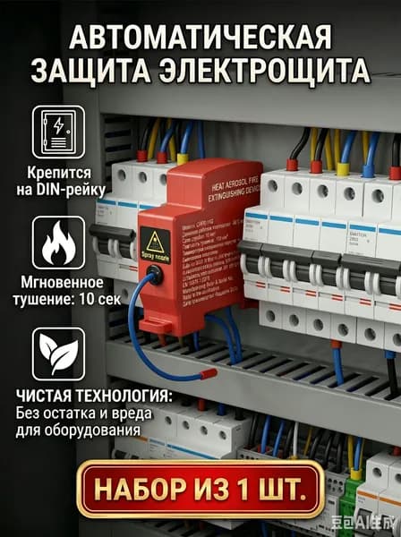 Автоматический огнетушитель для электрощита, автономный аэрозольный модуль пожаротушения - защита распределительных щитов и боксов от короткого замыкания