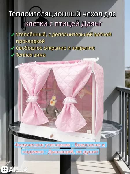 Чехол для клетки-светло-розовый,620*470*470mm