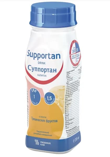 Суппортан напиток / Supportan drink, вкус тропических фруктов, 200 мл 1 шт.