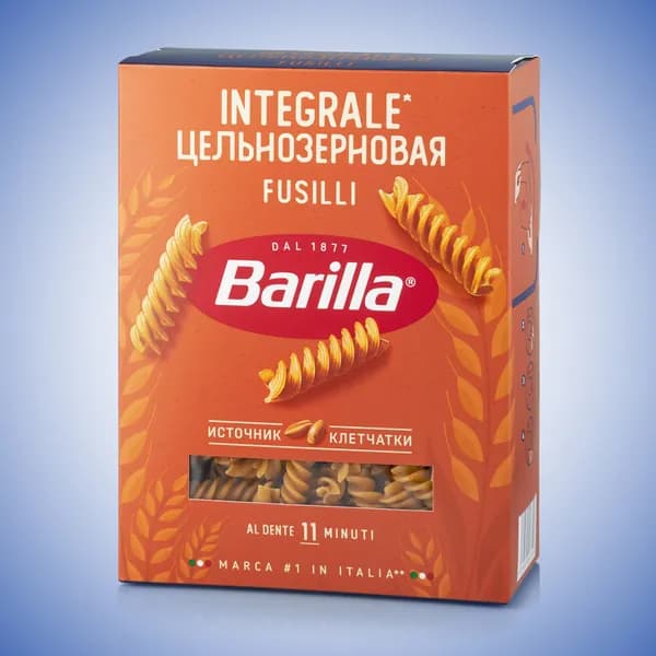 Макароны "FUSILLI" (ФУЗИЛЛИ) цельнозерновые "BARILLA" 450 г.