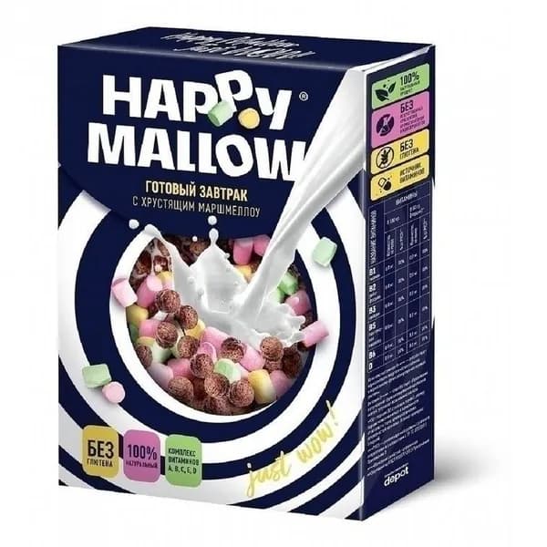 Сухой завтрак шарики Happy Mallow кукурузные с маршмеллоу 240 г