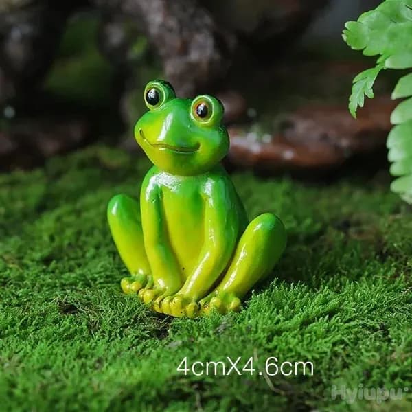 Искусственные фигурки лягушек из смолы, милые зеленые лягушки для декора сада и цветочных горшков