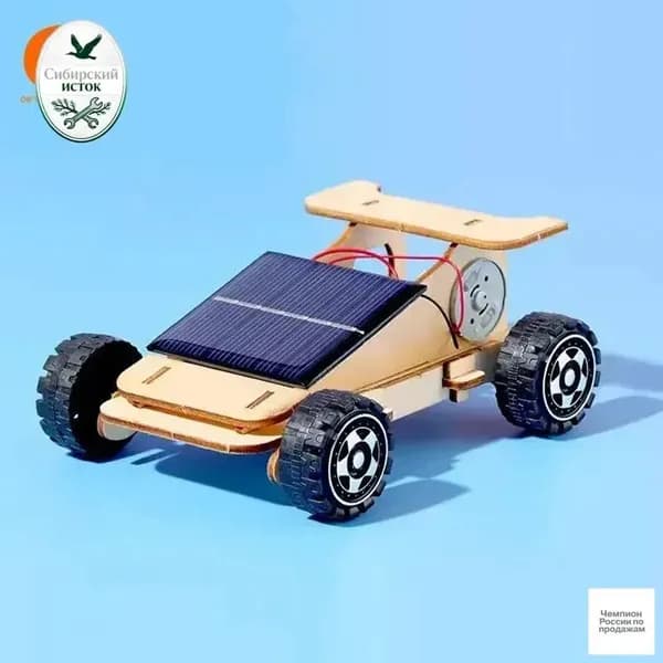 Солнечная машинка DIY: Деревянный сборный научный экспериментальный набор для детей, обучающий физике и технологиям