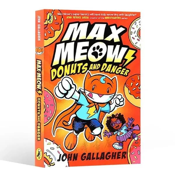 Графический роман Max Meow Book 2: Donuts and Danger John Gallagher. Random House Graphic. Твёрдый переплёт, на английском языке.