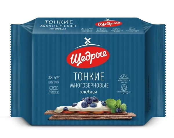 Хлебцы Щедрые многозерновые тонкие, 170г