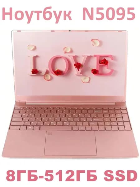 CARBAYTA F-N5095A Ноутбук 15.6", Intel Celeron N5095, RAM 8 ГБ, SSD 512 ГБ, Intel HD Graphics, Windows Pro, светло-розовый, Русская раскладка