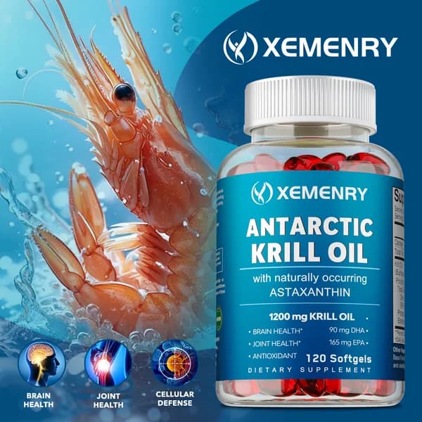 Биологически активная добавка XEMENRY Масло антарктического криля разработана для поддержания здоровья сердца, мозга и суставов, а также для укрепления иммунитета.