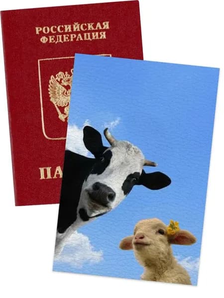 Обложка для паспорта коровой