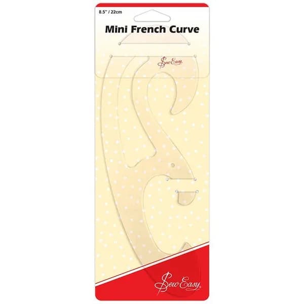 Линейка HEMLINE "SewEasy", Франзуская линия, мини, для пэчворка, прозрачная, 22 см
