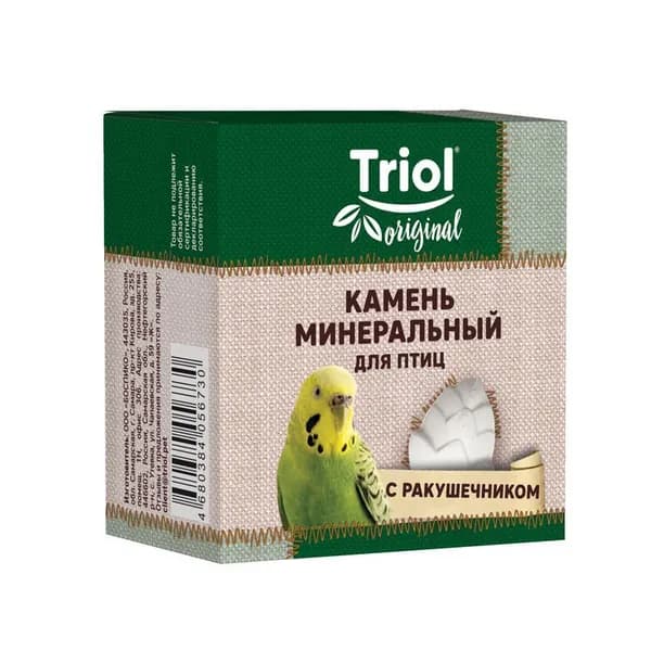 Минеральный камень для попугаев и других птиц с ракушечником "Шишка" Triol, 25г,