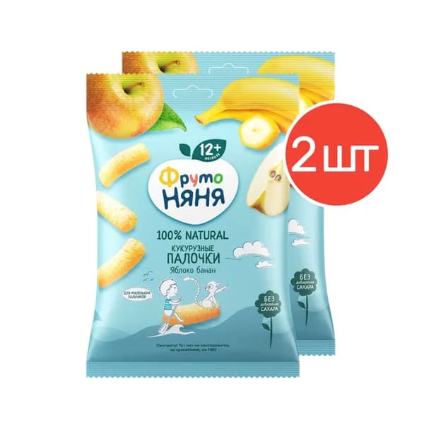 Палочки ФрутоНяня кукурузные яблоко-банан с 12 месяцев 20 г 2 шт