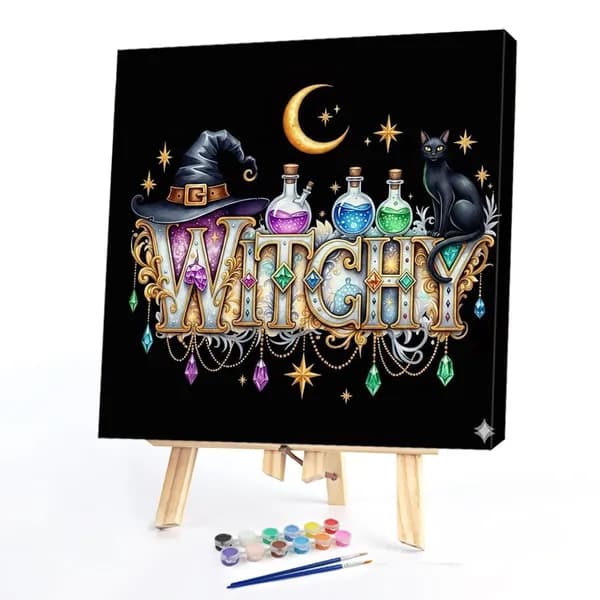 Цифровая живопись Witchy Night Magic, 30 30 см, без рамки, с акриловыми красками и кистями