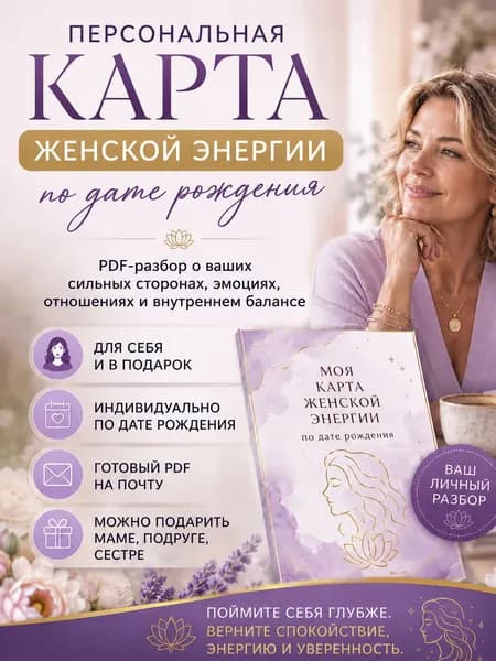 Сертификат на персональную карту женской энергии по дате рождения