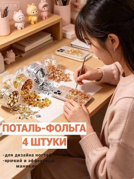 Золотая шоколадная крошка Поталь для украшения Пасхи