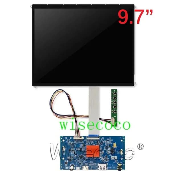 Wisecoco Пиксельный экран 9,7" IPS дисплей 2K 2048×1536, модуль EDP 4 линии 51 пин с контроллером, для Raspberry Pi, планшетов, хаки
