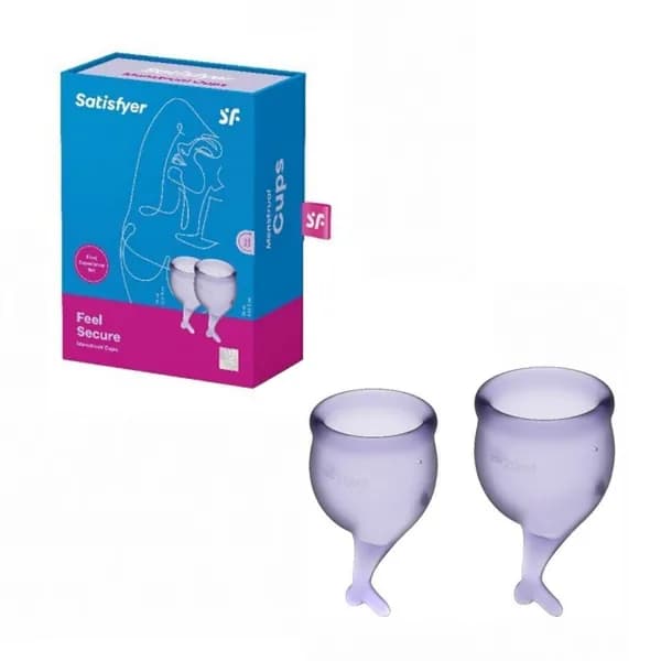 Менструальные чаши Satisfyer Feel secure Lila из безопасного медицинского силикона, 2 штуки, цвет фиолетовый