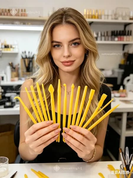 Набор инструментов для лепки из глины 14 шт, пластиковые стеки для тиснения и моделирования