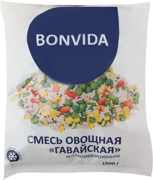 Смесь овощная BONVIDA Гавайская замороженная, 1500г