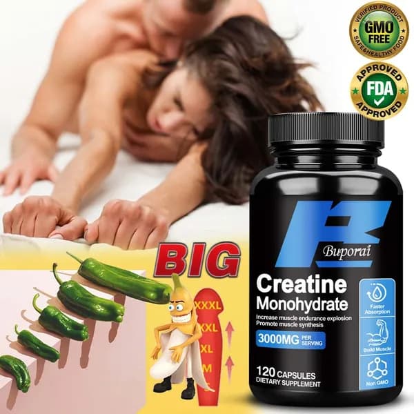 Биологически активная добавка Buporai Creatine Monohydrate 3000 мг - повышает выносливость мышц и взрывную силу, а также способствует синтезу мышечной ткани