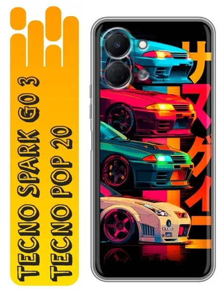 Чехол на Tecno Spark Go 3 тачки аниме